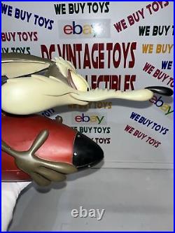 Extremely Rare! Looney Tunes Wile E Coyote on Rocket Big Fig Statue DAMAGED