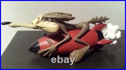 Extremely Rare! Looney Tunes Wile E Coyote on Rocket Big Vintage Figurine Statue