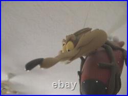 Extremely Rare! Looney Tunes Wile E Coyote on Rocket Big Vintage Figurine Statue