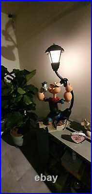 Extremely Rare! Popeye Fighting Streetlamp Big Figurine Lamp Statue