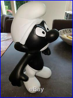 Extremely Rare! The Smurfs Black Smurf Big Figurine Statue From 1999