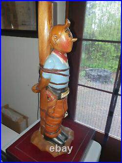 Extremely Rare! Tintin Captured Tied on Pole Old Vintage Big Figurine Statue