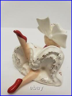 Extremely Rare Vintage 1963 Inarco Christmas Poinnsettia Big Bow Girl Figurine