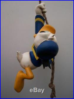 Extremely Rare! Walt Disney Donald Duck Climbing Rope Big Figurine Statue