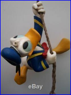 Extremely Rare! Walt Disney Donald Duck Climbing Rope Big Figurine Statue