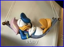 Extremely Rare! Walt Disney Donald Duck Sleeping in Hammock Big Figurine Statue
