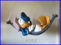 Extremely Rare! Walt Disney Donald Duck Sleeping in Hammock Big Figurine Statue