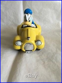 Extremely Rare! Walt Disney Donald Duck Yellow Car Big Fig Figurine Statue