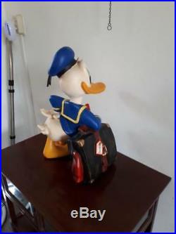 Extremely Rare! Walt Disney Donald Duck with Suitcase Big Figurine Statue