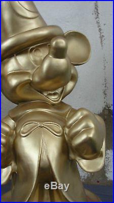 Extremely Rare! Walt Disney Mickey Mouse Fantasia in Gold Color Big Fig Statue
