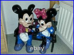 Extremely Rare! Walt Disney Mickey and Minnie Mouse Cuddleling Old Big Statues