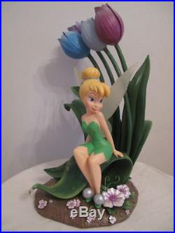 Extremely Rare! Walt Disney Peter Pan Tinkerbell Sitting on Tulips Big Statue