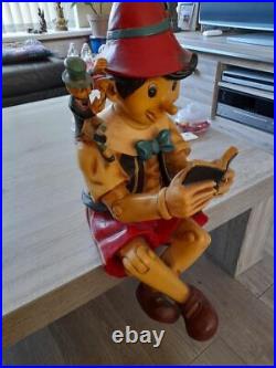 Extremely Rare! Walt Disney Pinocchio and Jiminy Cricket Big Self Sitter Statue