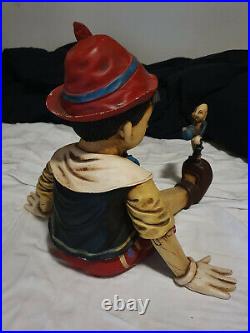 Extremely Rare! Walt Disney Pinocchio and Jiminy Cricket Sitting Big Fig Statue