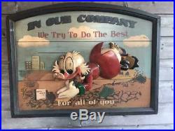 Extremely Rare! Walt Disney Scrooge McDuck Big Old Wooden Wallboard from 80's