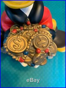 Extremely Rare! Walt Disney Scrooge McDuck On Money Chest Statue Coins Big 19