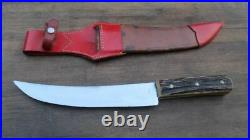 FINEST Vintage PIC Germany Big Game Carbon Steel Hunting Knife withStag VERY RARE
