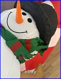 Gemmy Christmas Lighthouse Inflatable Airblown Snowman Rotating Beacon Rare