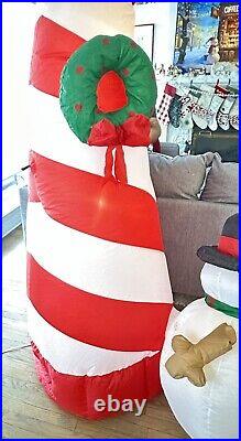 Gemmy Christmas Lighthouse Inflatable Airblown Snowman Rotating Beacon Rare