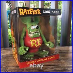 Green Red Rat Fink Coin Bank Ed Roth Rare Toys Big Daddy R. F. Action Figure