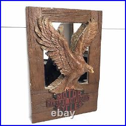 Harley Davidson Eagle Big Sign Wall Plaque Mirror Rare VTG 24 x 16 USA Made