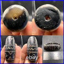 Himalayan Ancient central asian eyes dzi Agate big rare Bead #8