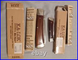 KA-LOK KNIVES made by KA-BAR (Big & Rare Small) WithBoxes-UNUSED-Pre-owned