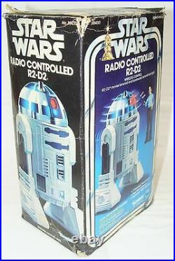 Kenner STAR WARS RC RADIO CONTROLLED R2-D2 Big Robot Figure Set + Box `77 RARE