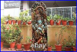Krishna Statue Big Hindu God Wooden Sculpture Rare Idol Home Decor Figurine 5ft