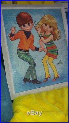 LEE PRINT Art GO GO Vintage RETRO 1960's BIG EYE EYED GIRL & BOY VERY RARE Mint