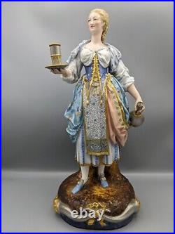 Large Antique Sevres Paul Duboy French Lady Porcelain Figurine 13.5 Marked Rare