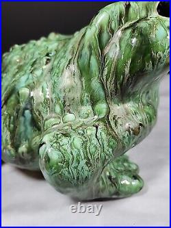 Large Arnels Ceramic Frog Toad Vintage Garden Figurine Dripware Melt Paint