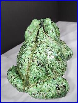 Large Arnels Ceramic Frog Toad Vintage Garden Figurine Dripware Melt Paint