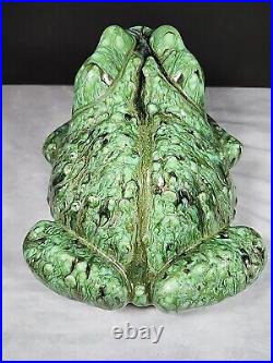 Large Arnels Ceramic Frog Toad Vintage Garden Figurine Dripware Melt Paint