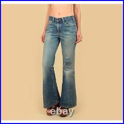 Levis BIG E Jeans Sz 26x29 VTG Pre-1971 Orange Tab Bell Bottoms Denim Talon USA