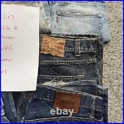 Levis Vintage Clothing Collection Lot of 7 Jeans ALL BIG E LVC Selvedge Rare 501