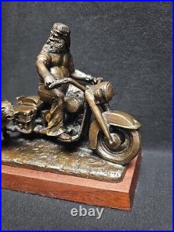 Limited Edition Bronze Harley Davidson Statue Rare Run With Big Dog'92 64/1500