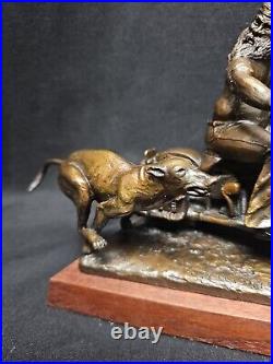 Limited Edition Bronze Harley Davidson Statue Rare Run With Big Dog'92 64/1500