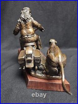 Limited Edition Bronze Harley Davidson Statue Rare Run With Big Dog'92 64/1500