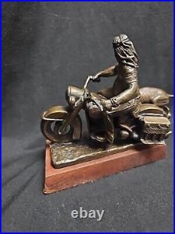 Limited Edition Bronze Harley Davidson Statue Rare Run With Big Dog'92 64/1500