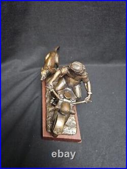 Limited Edition Bronze Harley Davidson Statue Rare Run With Big Dog'92 64/1500