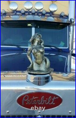 MERMAID HOOD ORNAMENT RARE Voluptuous Siren RUST PROOF RESIN Big Rig Rat Rod