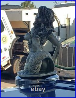 MERMAID HOOD ORNAMENT RARE Voluptuous Siren RUST PROOF RESIN Big Rig Rat Rod