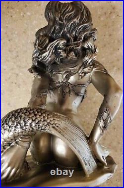 MERMAID HOOD ORNAMENT RARE Voluptuous Siren RUST PROOF RESIN Big Rig Rat Rod