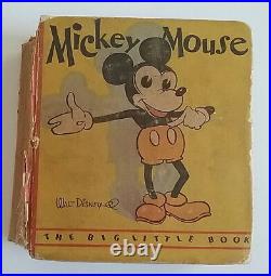 Mickey Mouse RARE Big Little Book Skinny Steamboat Willie Cover Walt Disney 1933