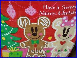 NEW Tokyo Disney Christmas Blanket Gingerbread Mickey Minnie BIG Size 2010 Rare
