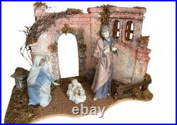 Nao By Lladro 3piece Nativity Set #7026 Glossy & Rare Crèche /stable Collectors