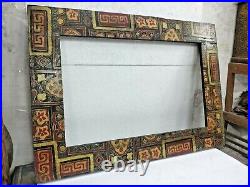 Old Vintage Rare Wooden Hand-painted Big Photo Frame, Multipurpose Collectible