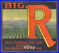 Original BIG R Rialto Farmworker Letter RARE Orange Crate Label NOT A COPY