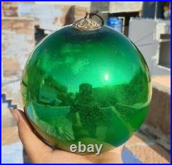 Original Vintage Old Antique Rare Big Round Glass Christmas Kugel / Ornament